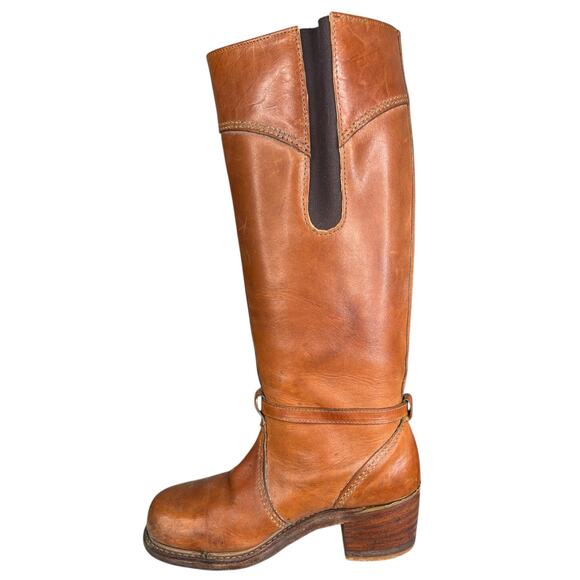 Vintage 70’s Bort Carleton Women Brown Leather Campus Boots Size US 7 - Picture 2 of 13